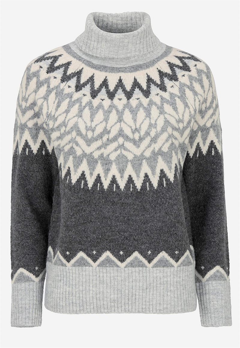Polotröja med jacquardstickat mönster 36556