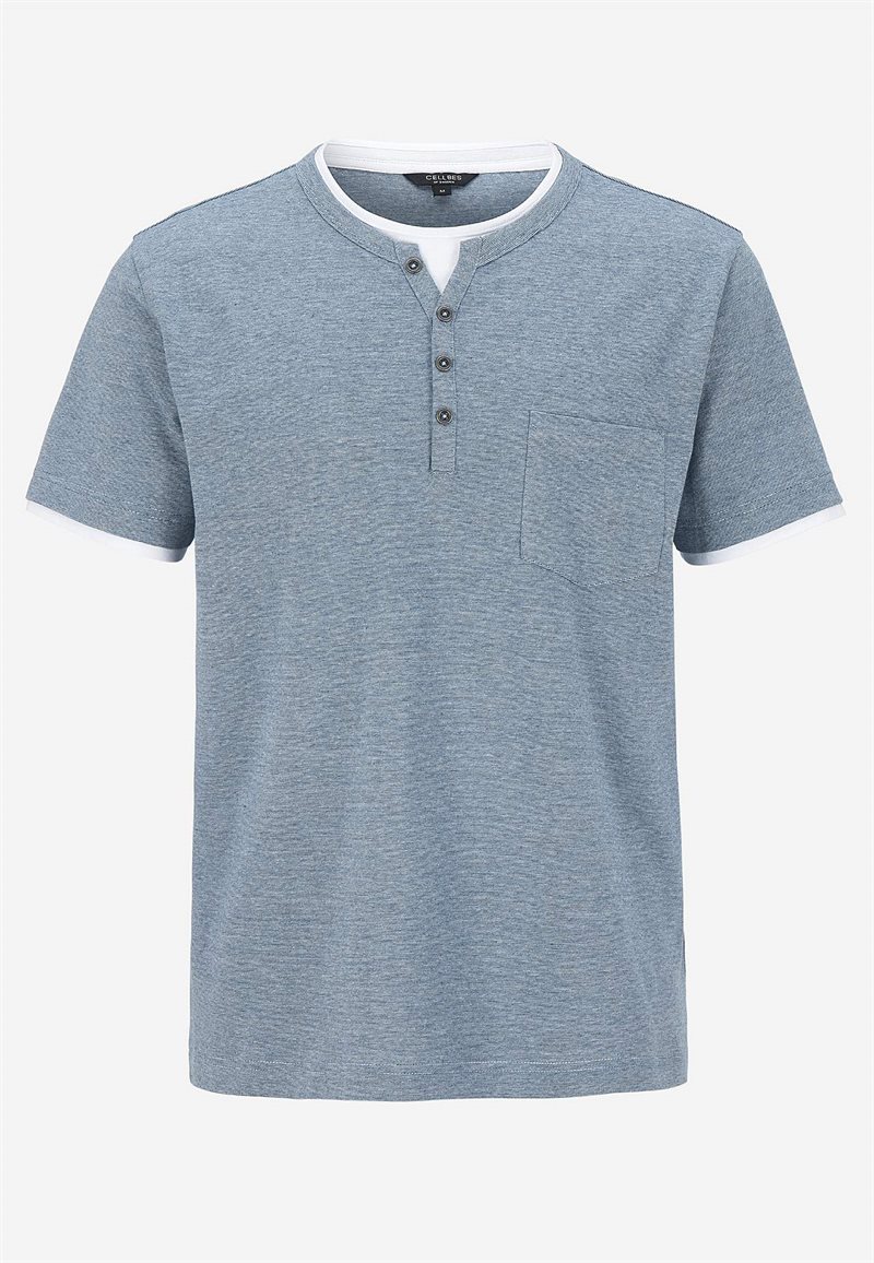 T-shirt med knappslå 29429