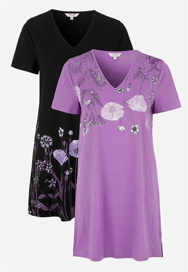 Mönstrade trikåtunikor Barbro 2-pack 30494