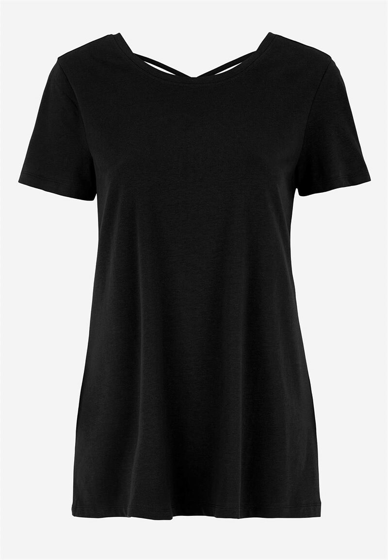 Trikåtopp med flätad ryggdetalj Siri 30557