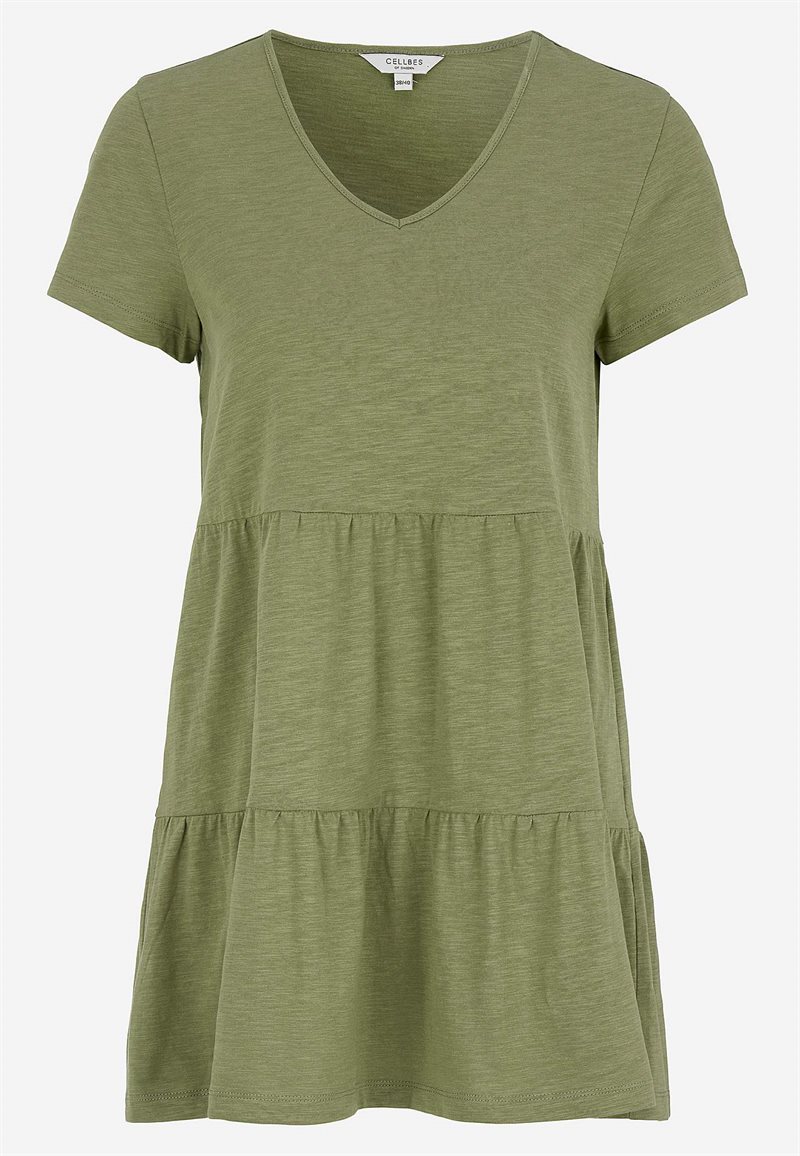 Trikåtunika med volang Viola 30635