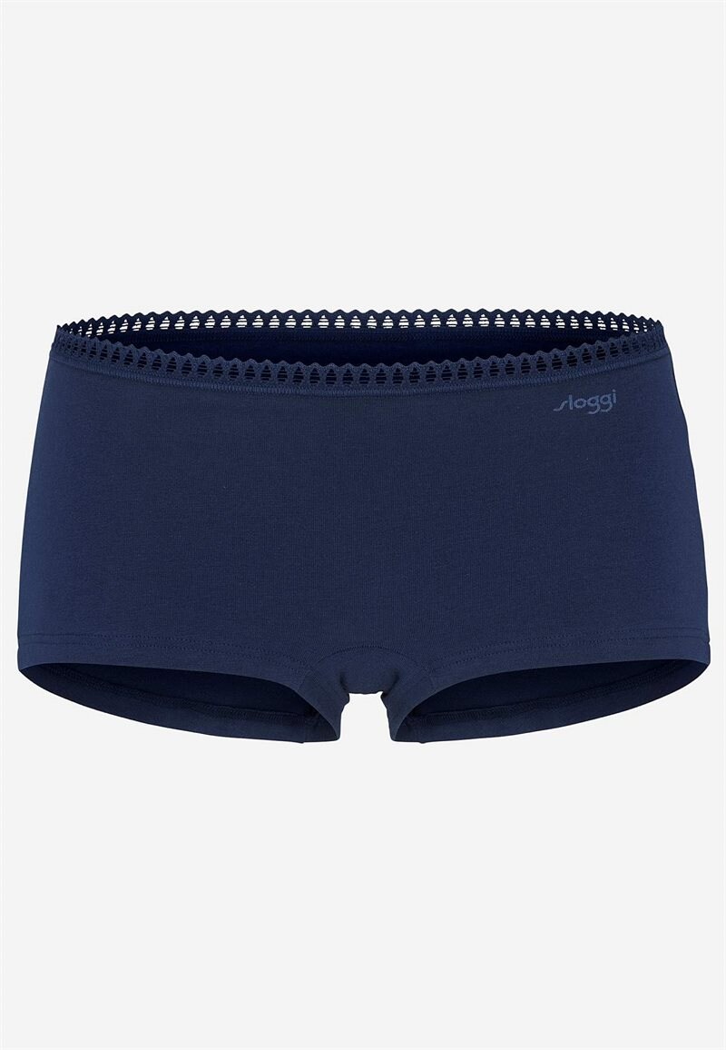 Alternativ bild 1 för Sloggi Trosor 3P GO Crush Hipster Shorts Svart/Blå bomull X-Large Dam