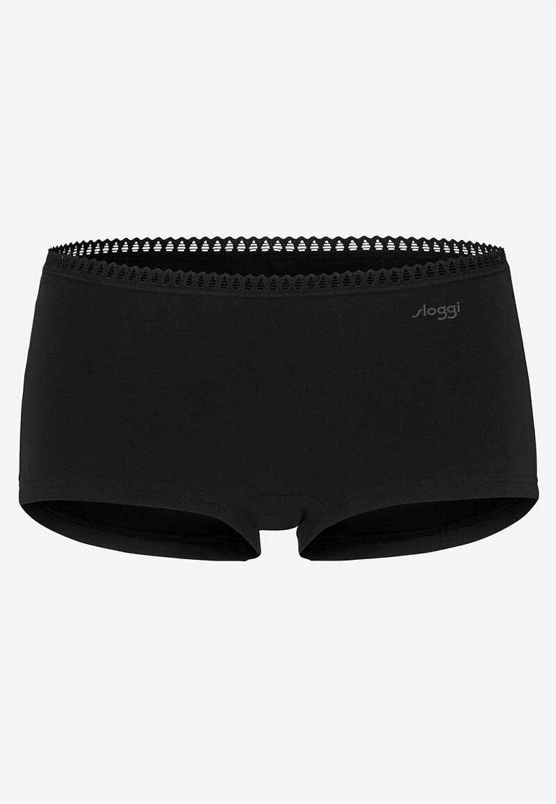 Alternativ bild 1 för Sloggi Trosor 3P GO Crush Hipster Shorts Svart/Blå bomull Small Dam