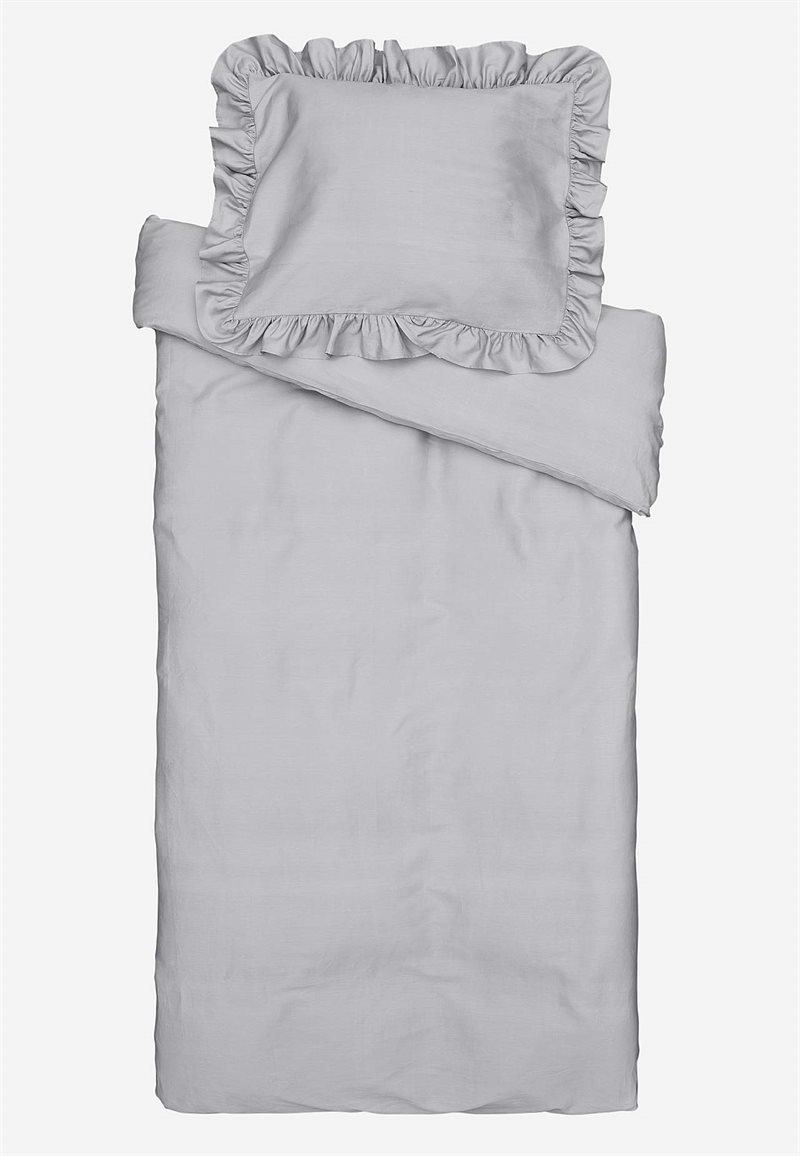 Påslakanset i satin med volanger Ekologisk bomull