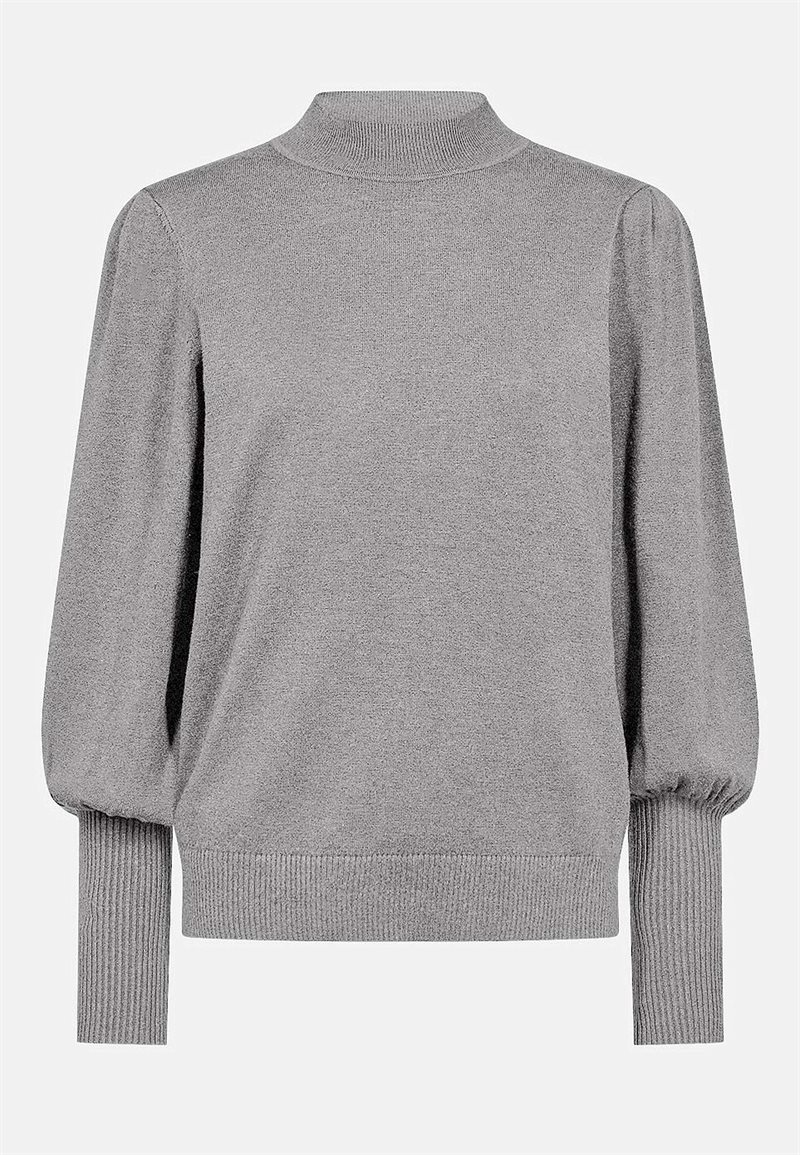 Finstickad tröja med halvpolo 35271