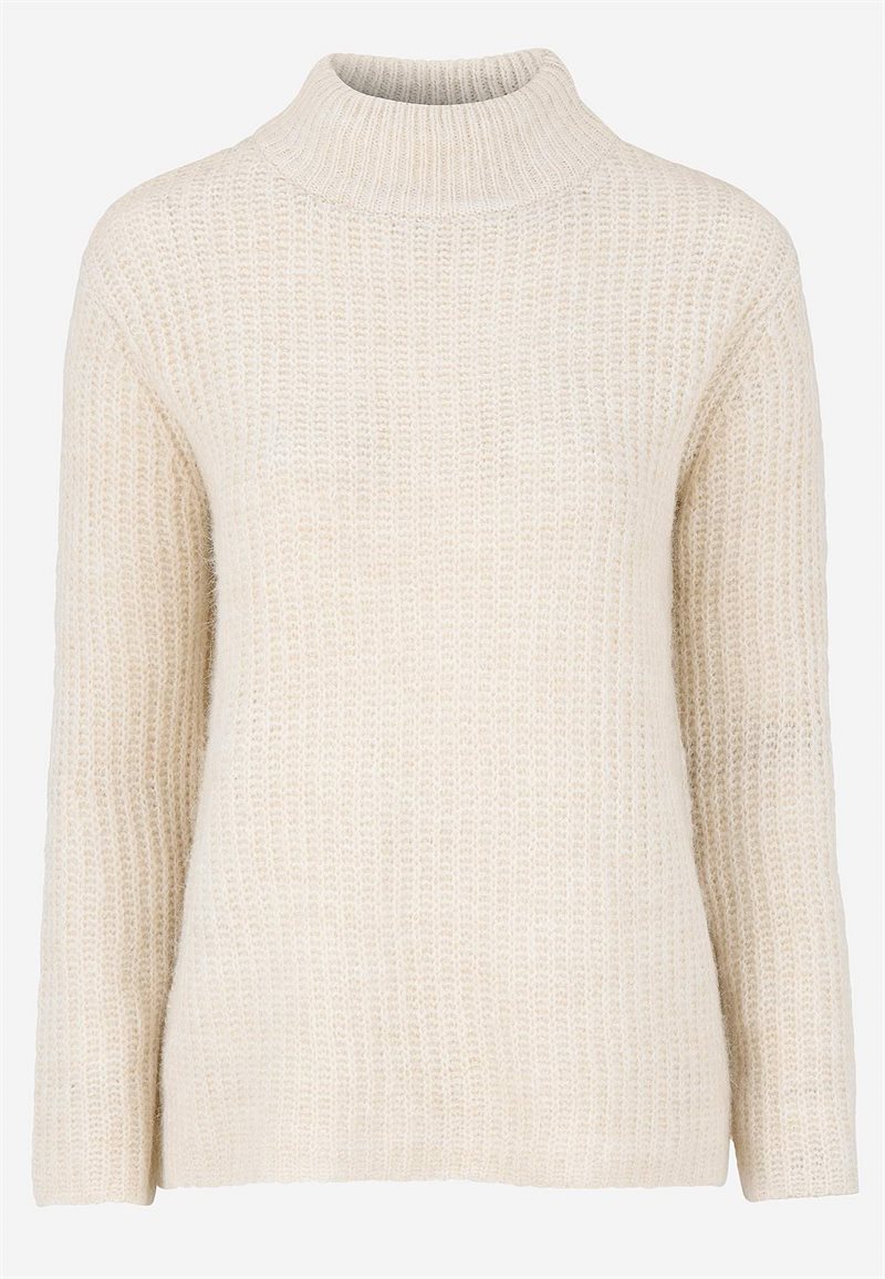 Stickad tröja med polokrage 35278