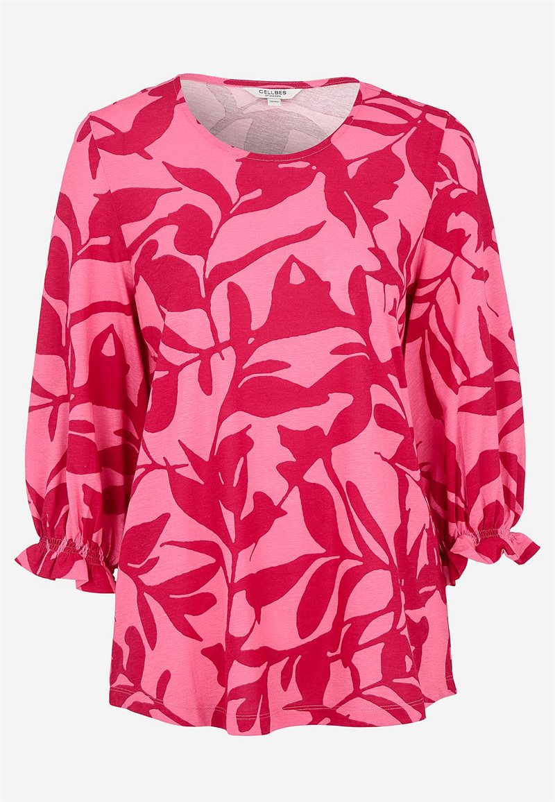 Trikåtopp med smockdetalj