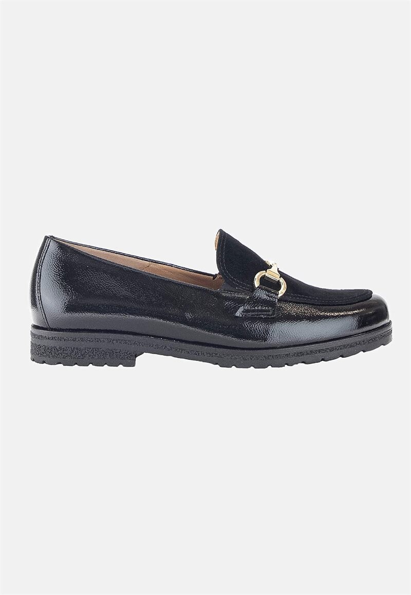 Product Image for Lackad skinnloafer med guldspänne
