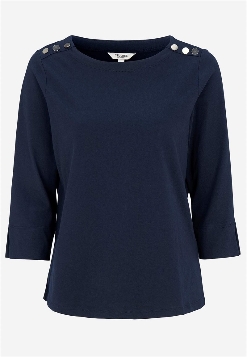 Trikåtopp med knappar