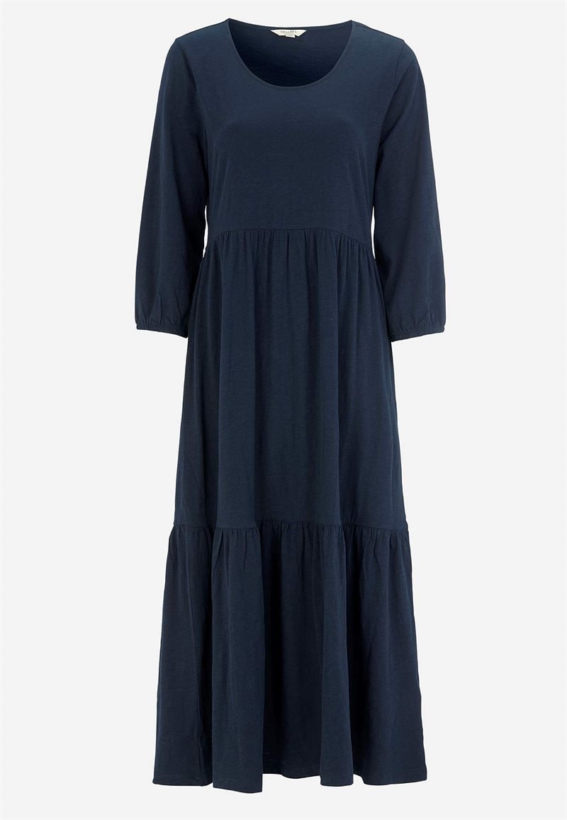 Trikåklänning med volang