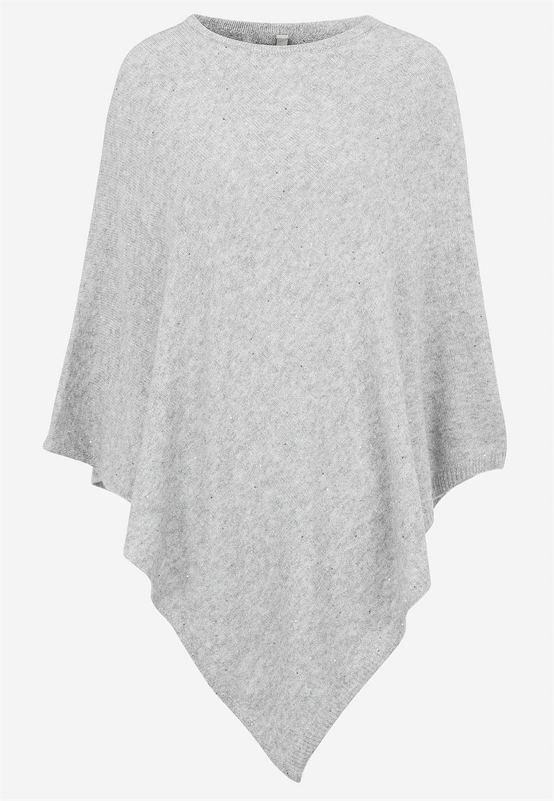 Finstickad poncho med glittertrådar