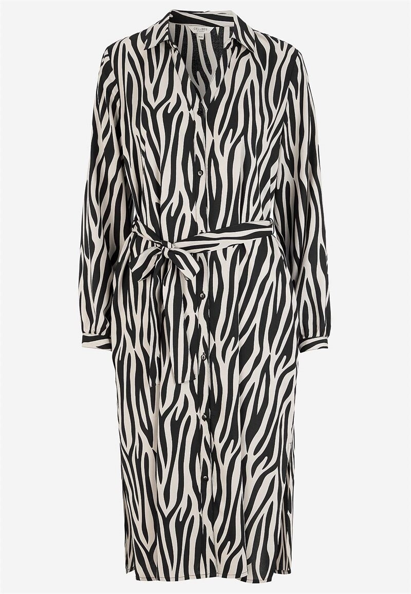 Vävd klänning med fickor