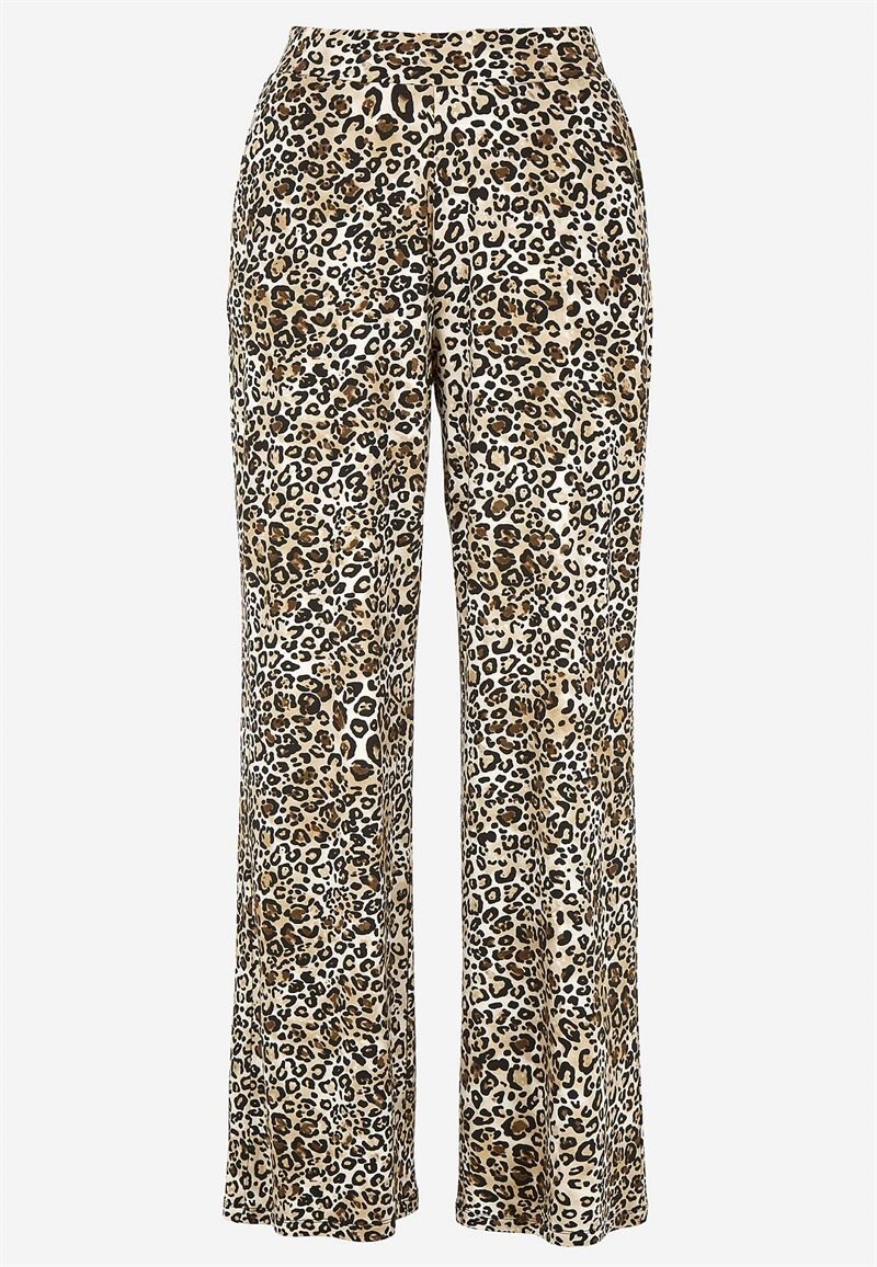 Leopardmönstrad trikåbyxa 36939