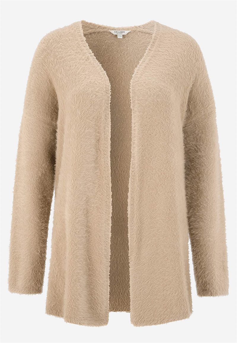 Stickad, öppen cardigan