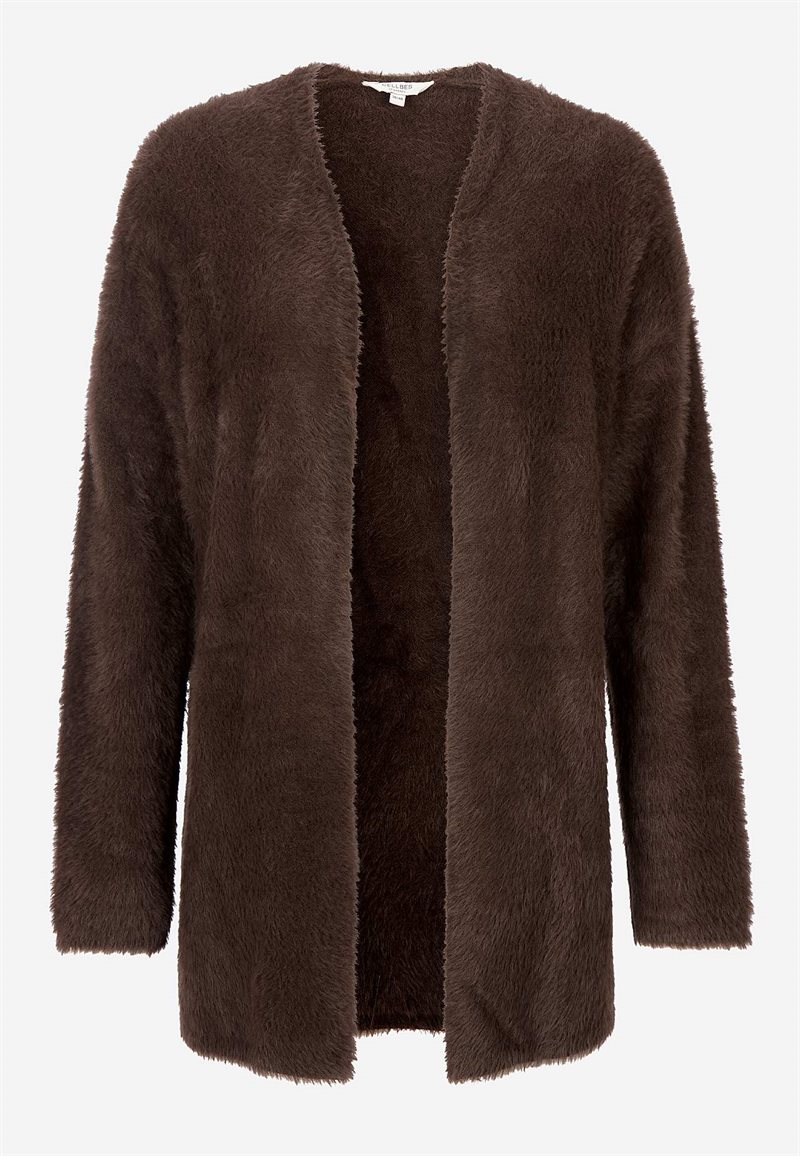 Stickad, öppen cardigan