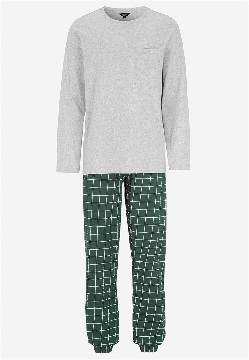 GLOBAL Damespyjama, lang, katoen, nachtkleding, set met lange GLOBAL Damespyjama, lang, katoen, nachtkleding, set met lange