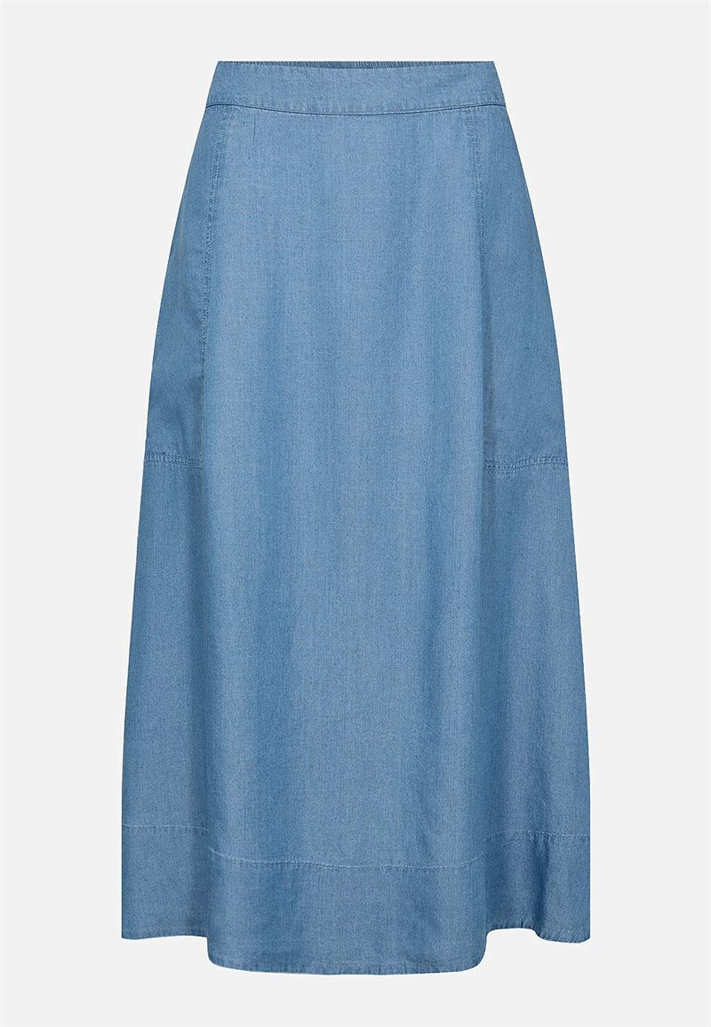Denimkjol i lyocell med fickor