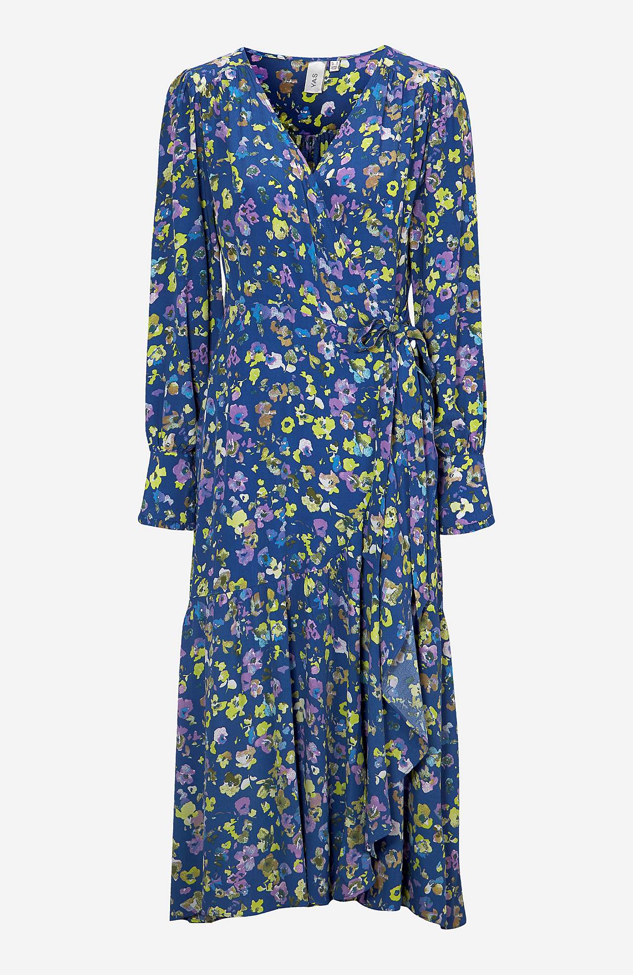 Mönstrad omlottklänning med volang Momentum Cellbes