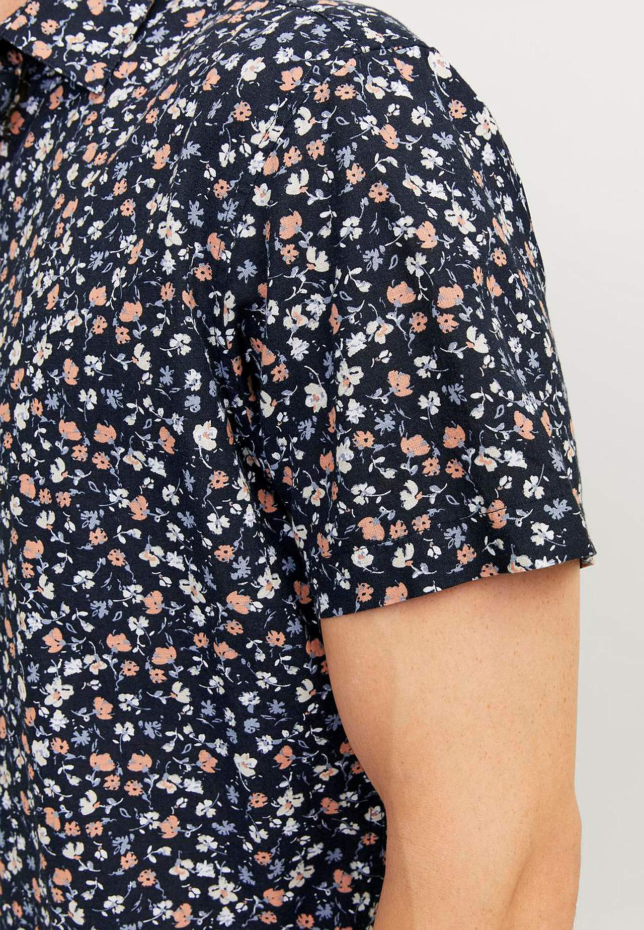 Mönstrad skjorta i bomulls- och linnemix Summer Print