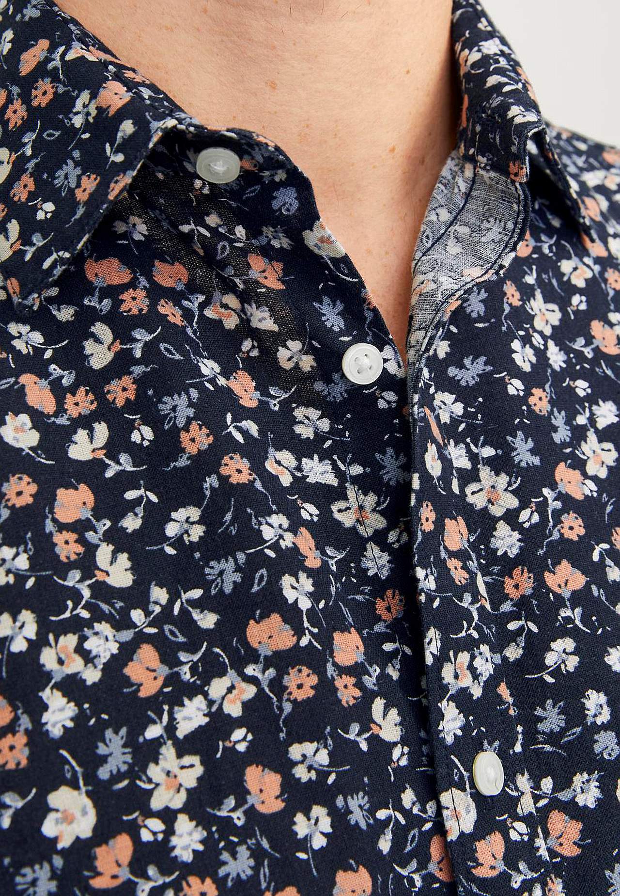 Mönstrad skjorta i bomulls- och linnemix Summer Print