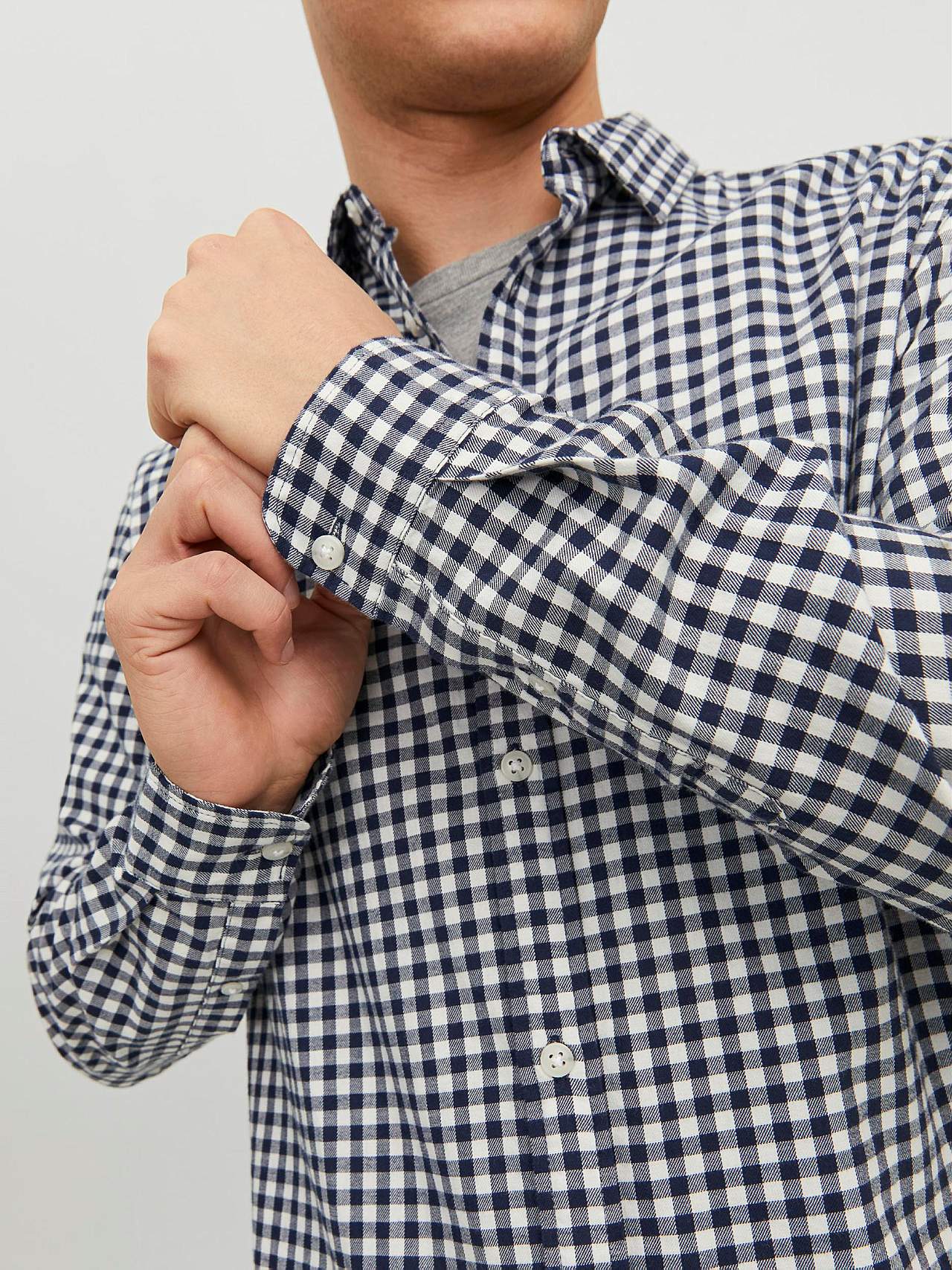 Rutig, mjuk bomullsskjorta