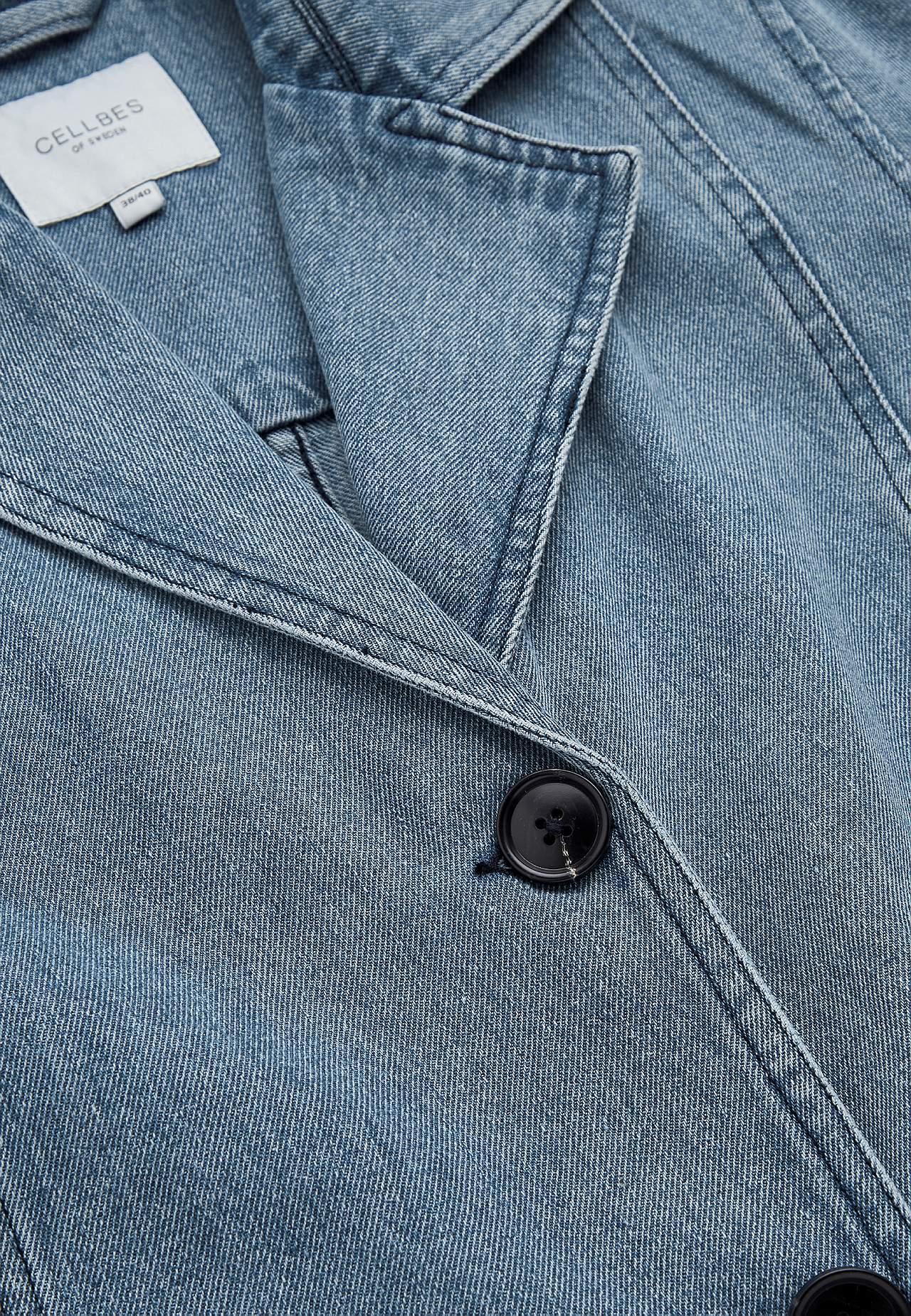 Kappa i denim med knytskärp