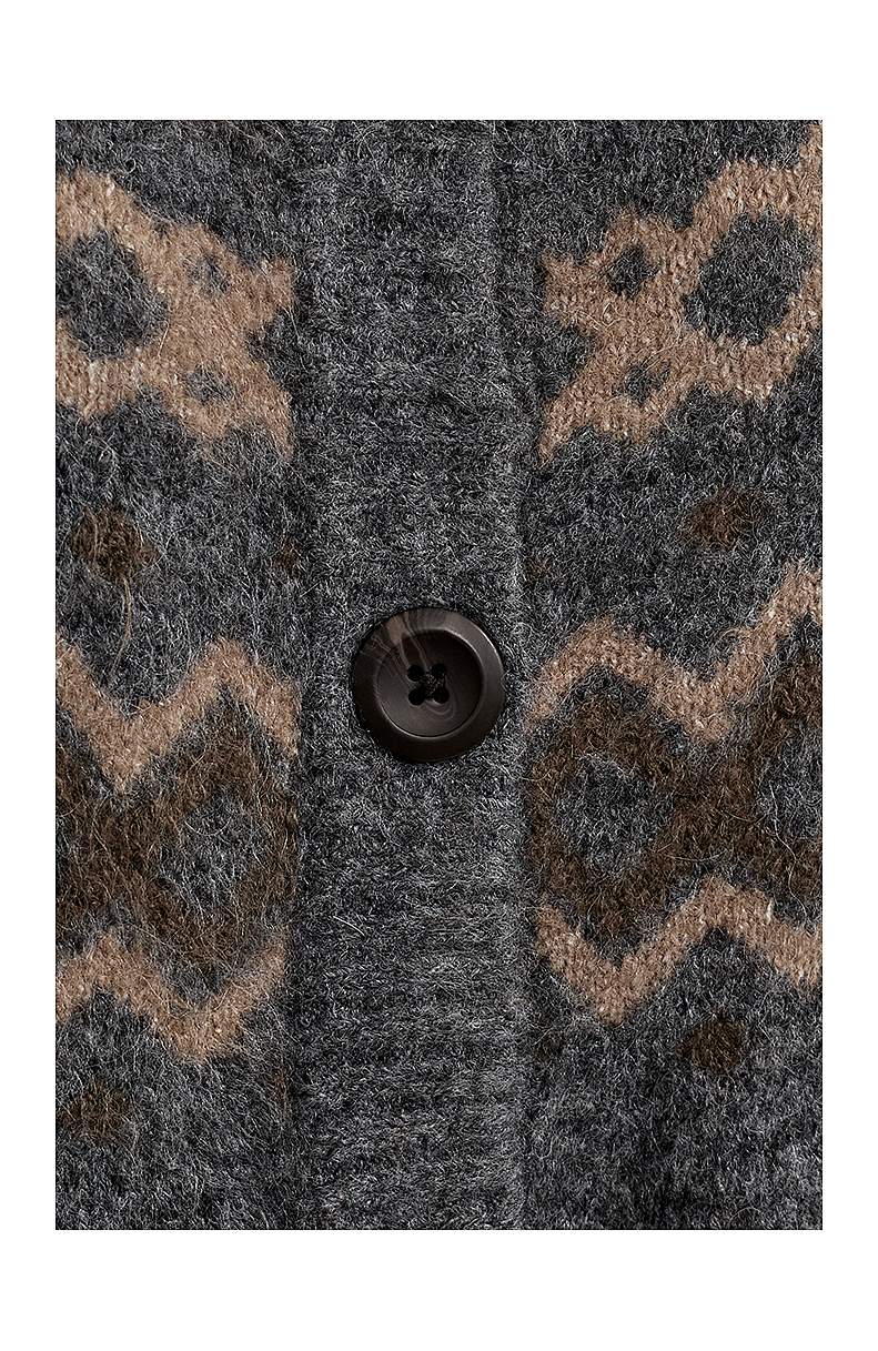 Cardigan med jacquardstickat mönster Merla