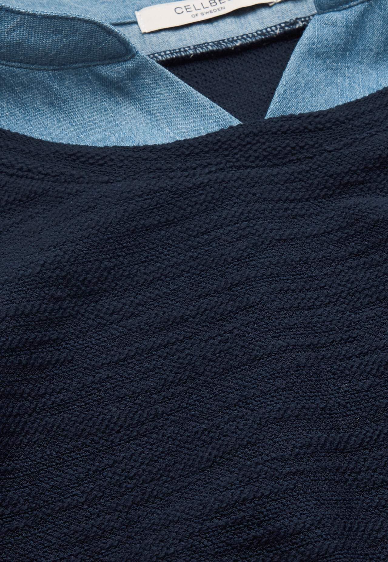Trikåtunika med detaljer i denim Denise