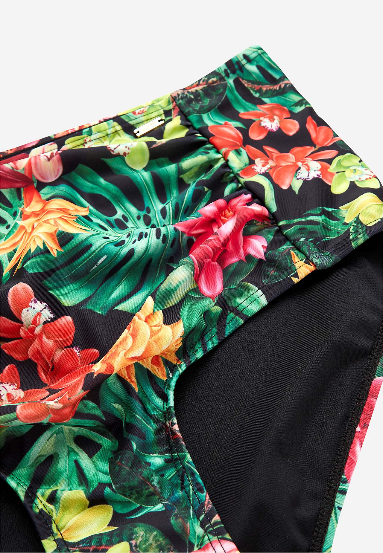 Blommönstrad bikinitrosa med hög midja