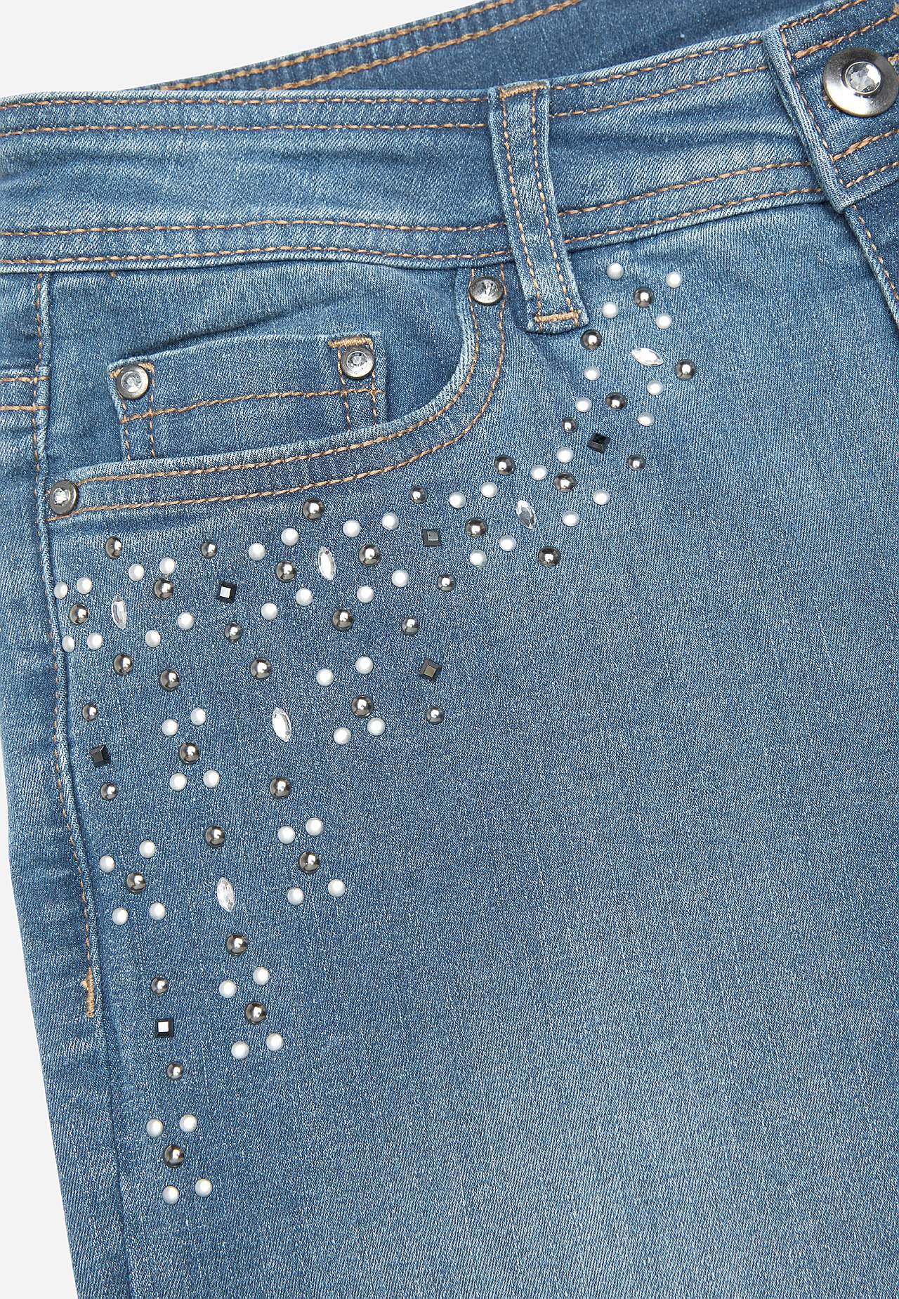Ankeljeans med pärlor och strass Johanna