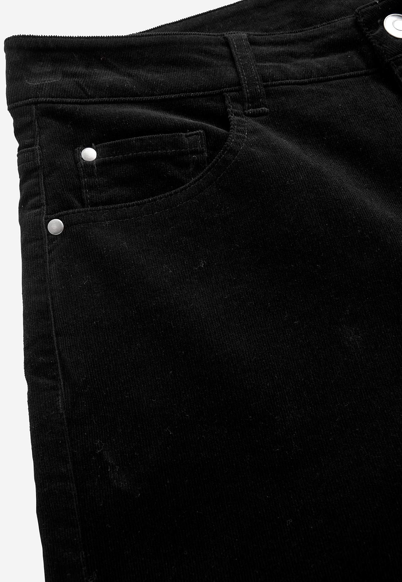 Stretchig manchesterbyxa med vida ben