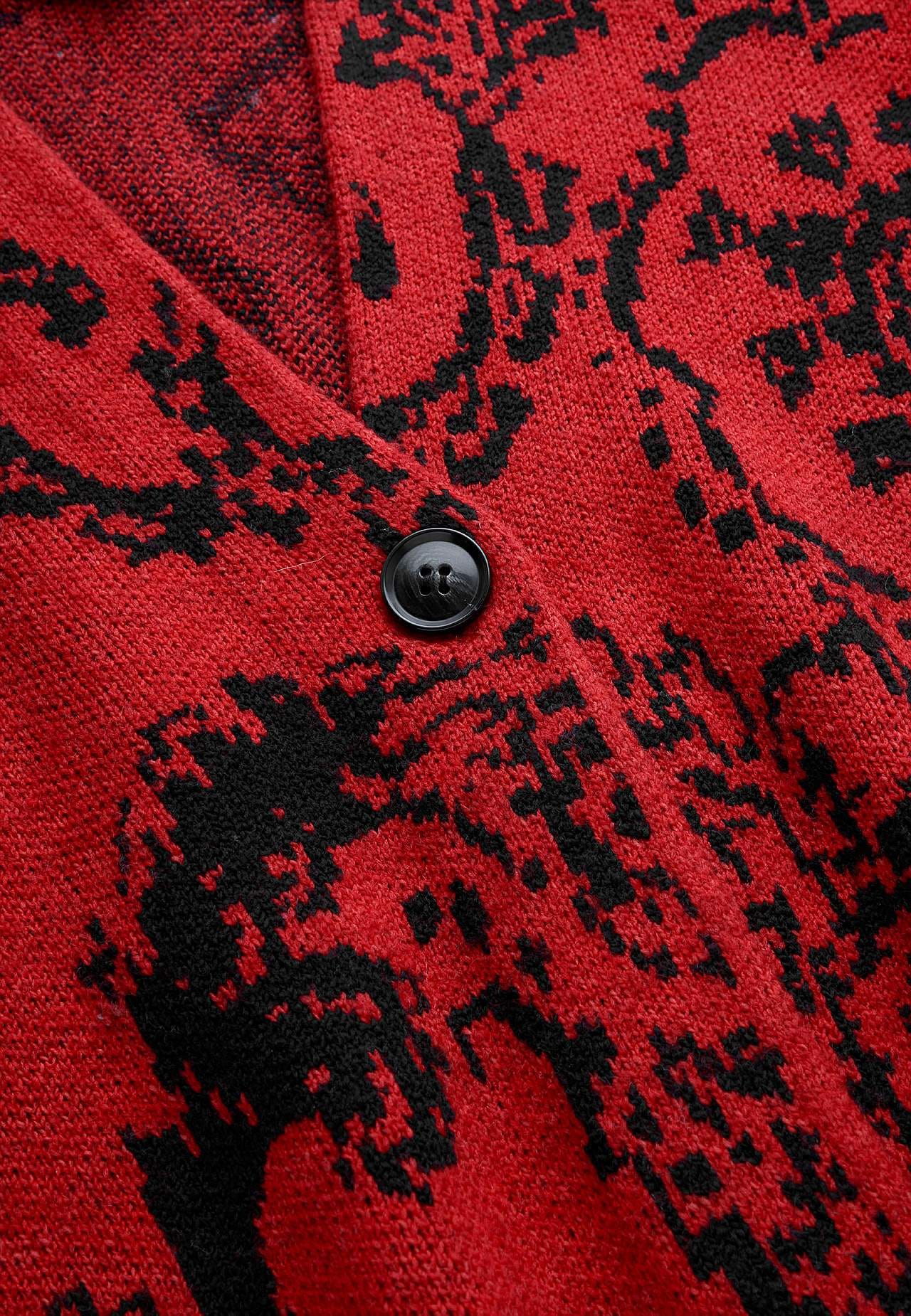 Jacquardstickad cardigan