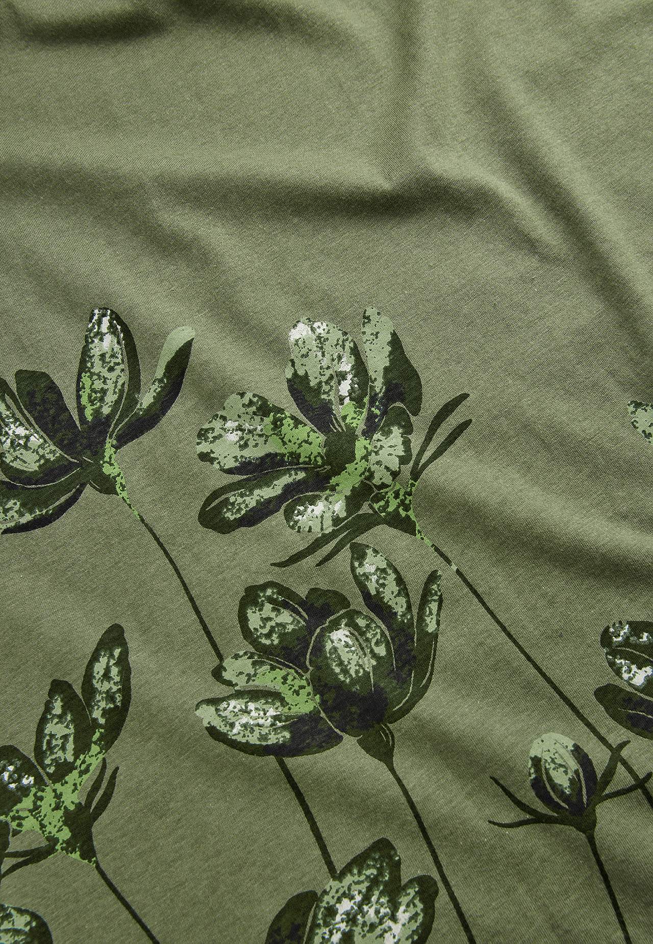 Trikåklänning med blommönster