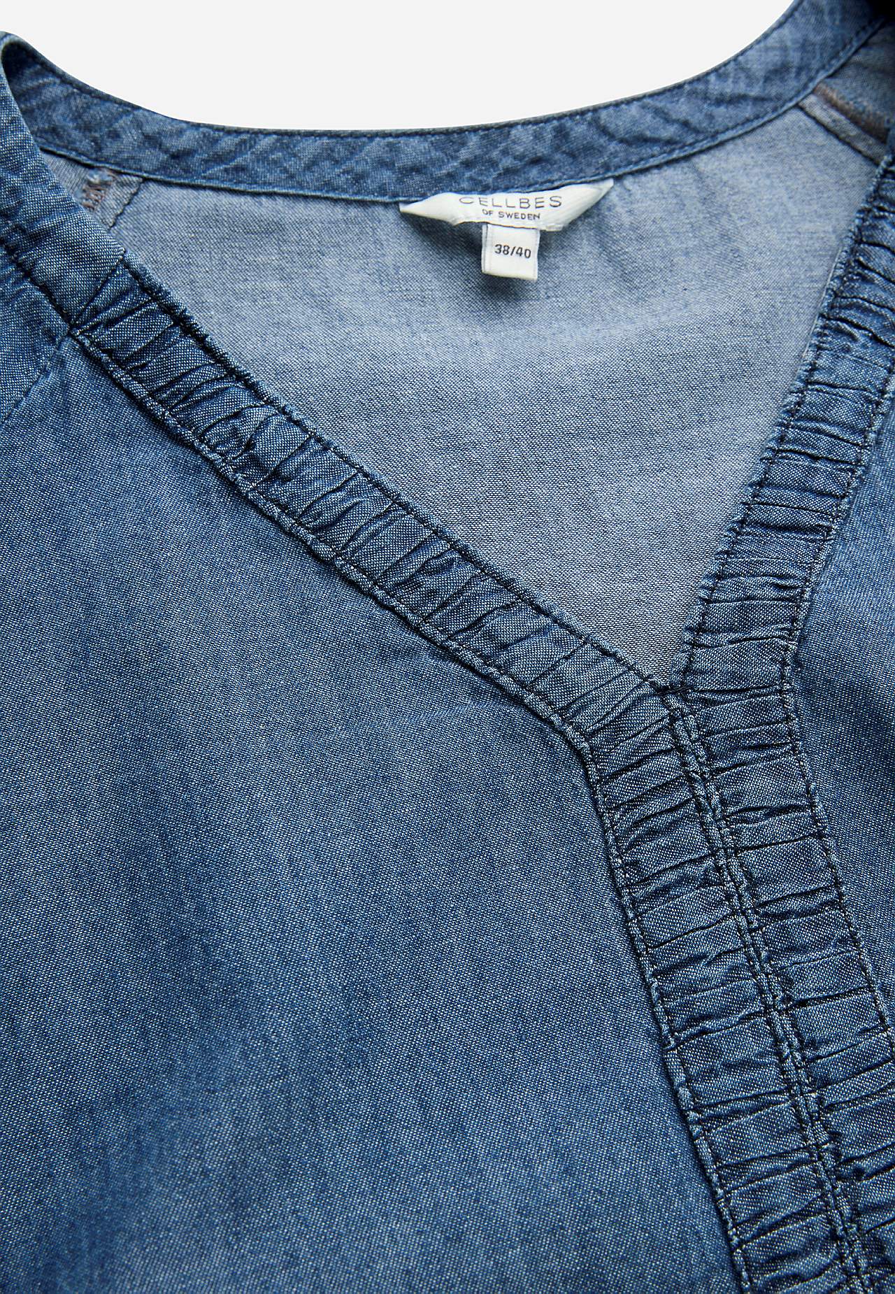 Jeansklänning med puffärmar