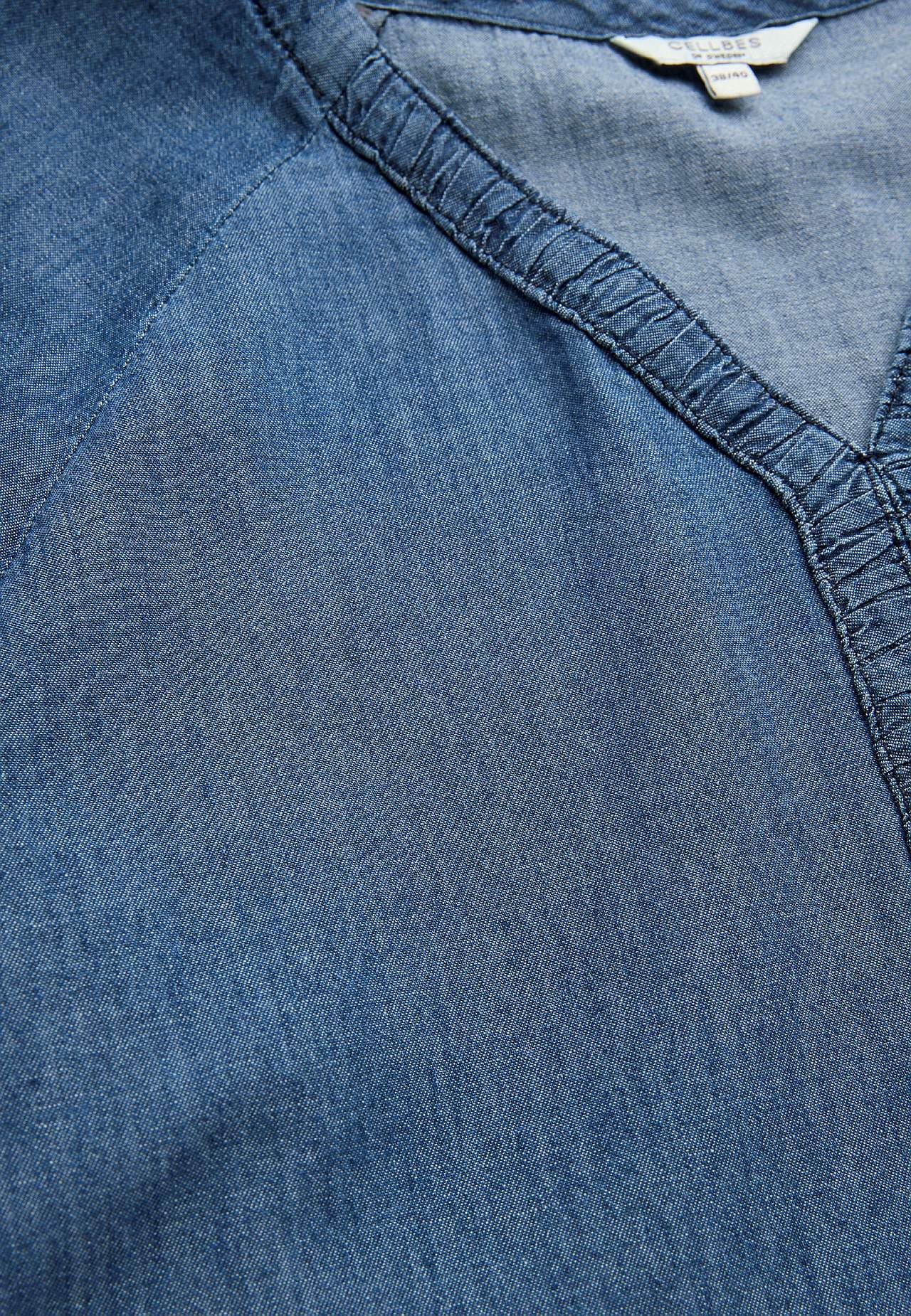 Kort jeansklänning med puffärmar