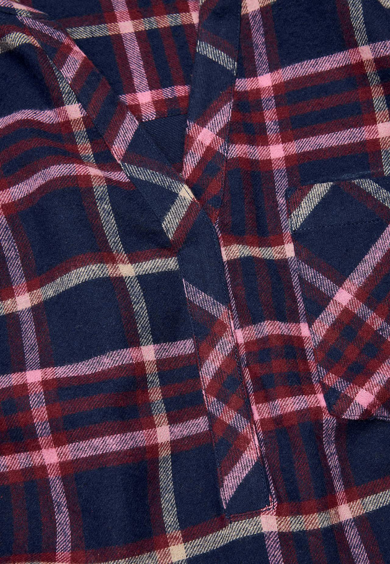 Blus i flanell med bröstficka