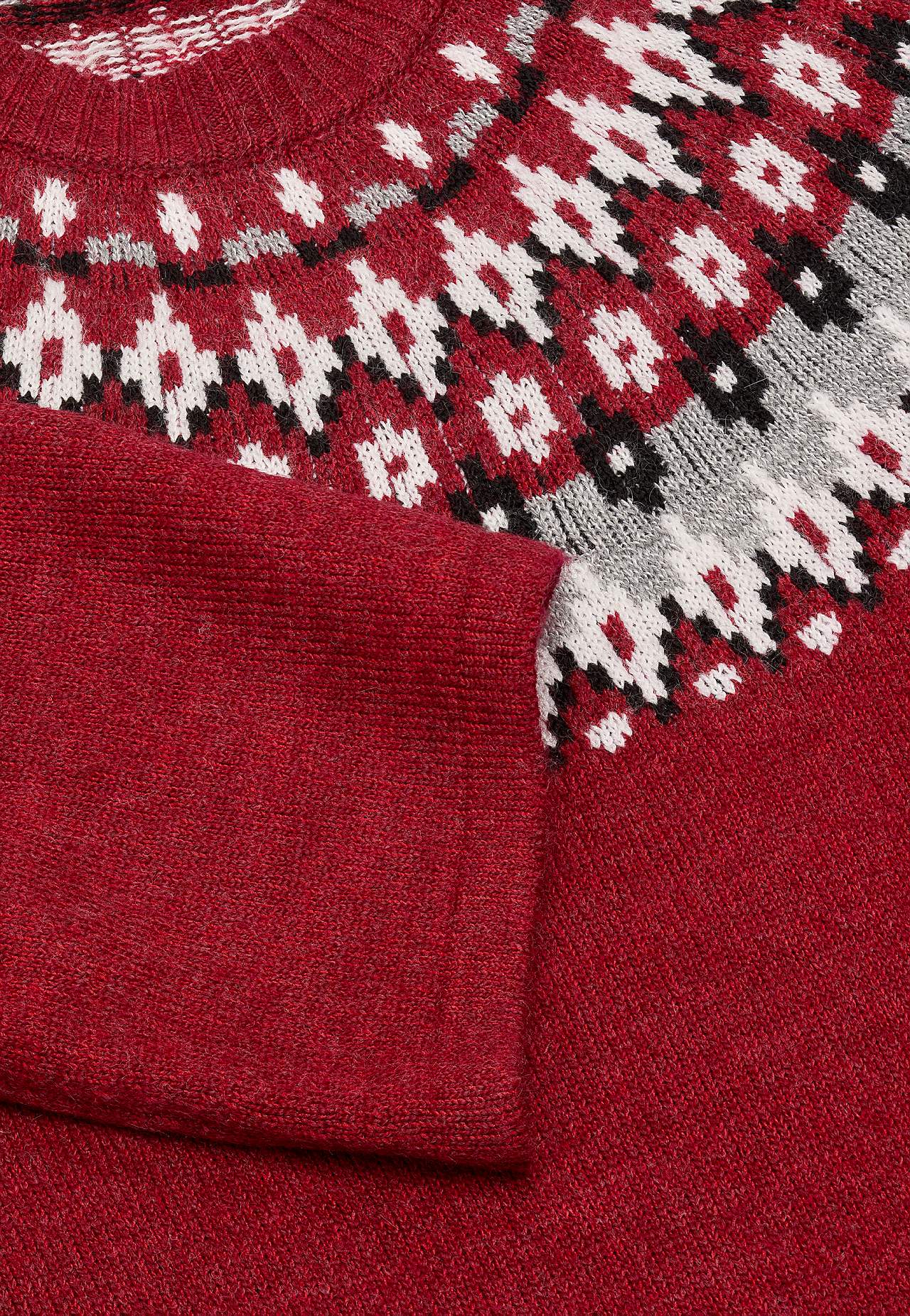 Stickad, jacquardmönstrad klänning