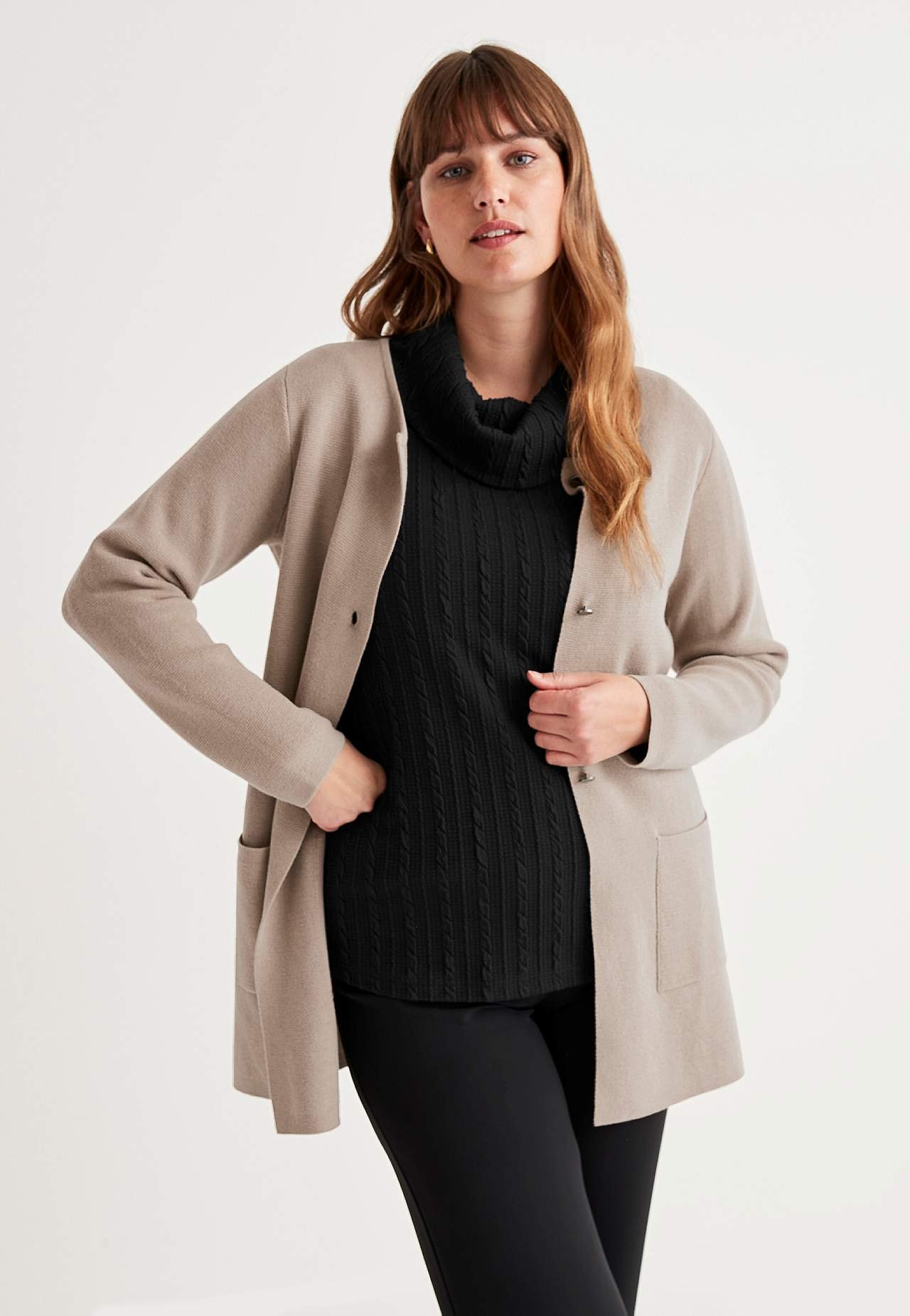 Trikåtopp med polokrage