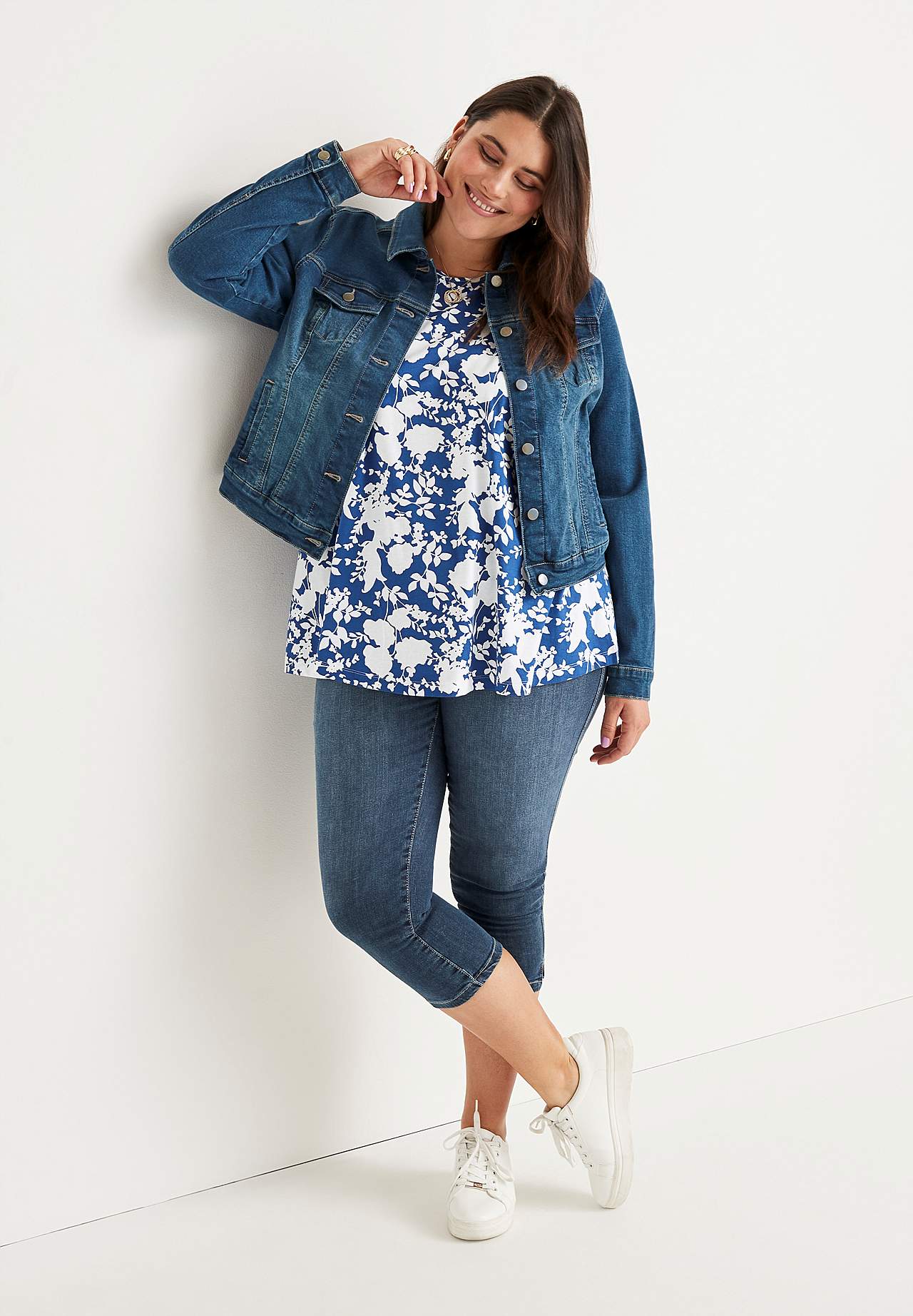 Supersköna caprijeggings i denim Elin