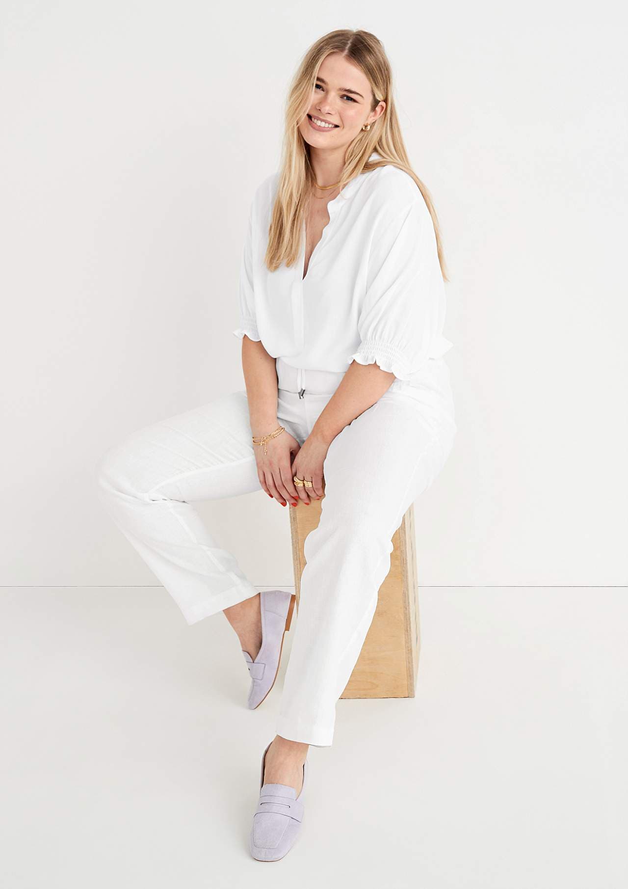 Linnebyxa Premium med resår i midjan