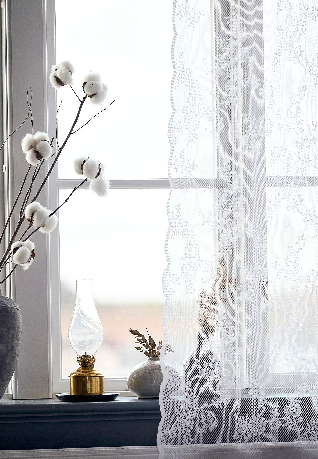 Mönstrad spetsgardin 2-pack