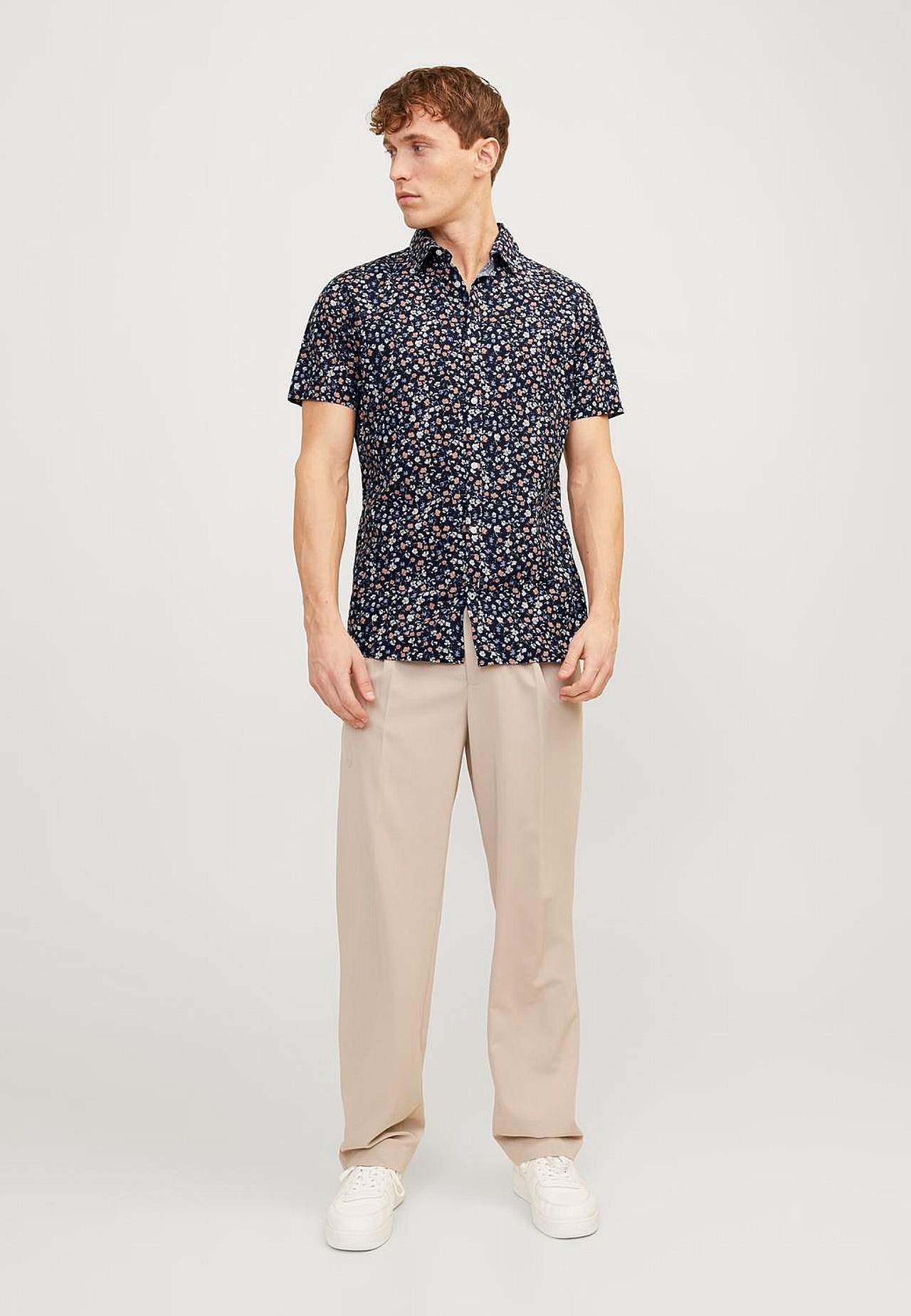 Mönstrad skjorta i bomulls- och linnemix Summer Print