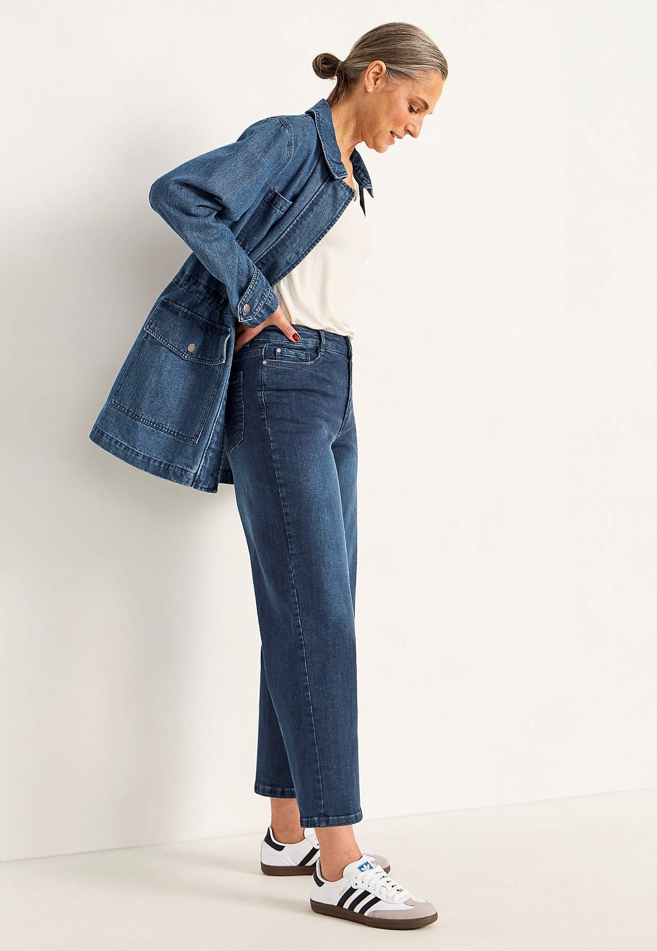 Stretchiga ankeljeans