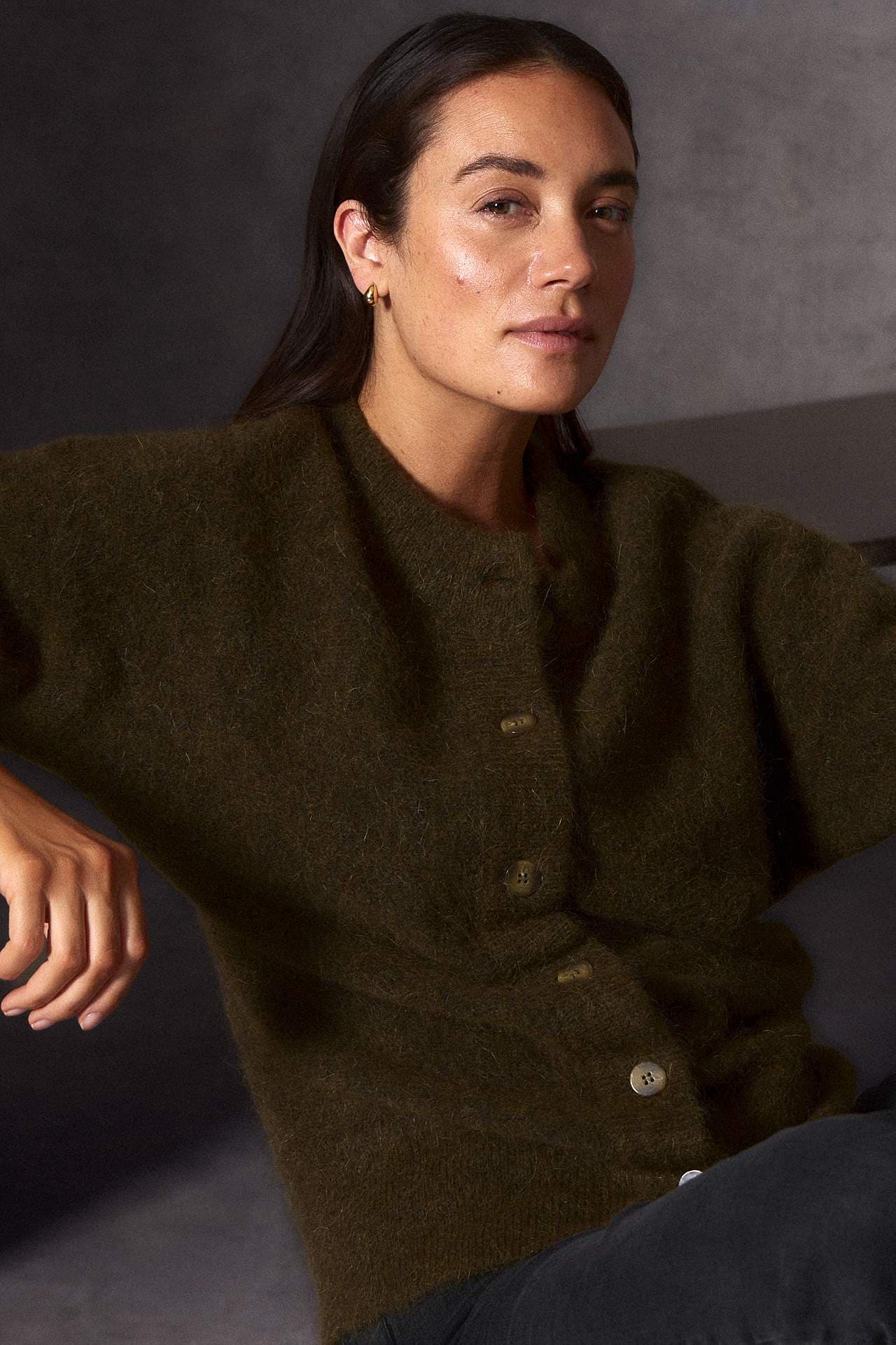 Cardigan Premium i mohair- och ullblandning