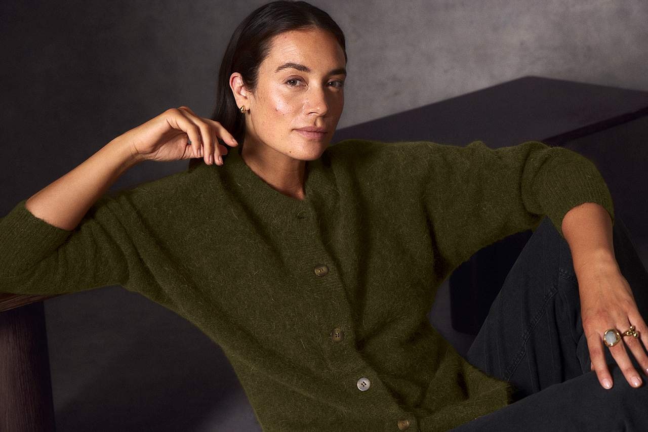 Cardigan Premium i mohair- och ullblandning