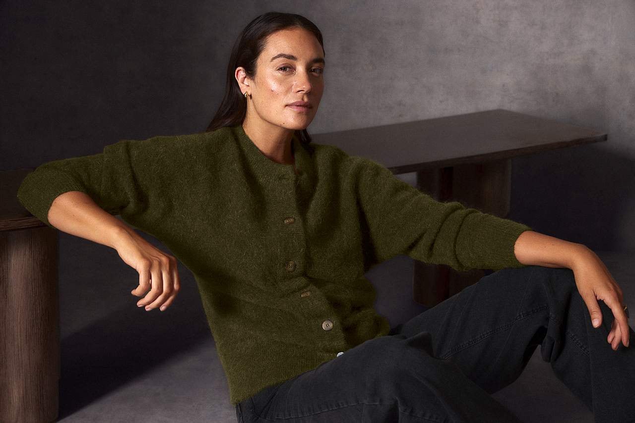 Cardigan Premium i mohair- och ullblandning