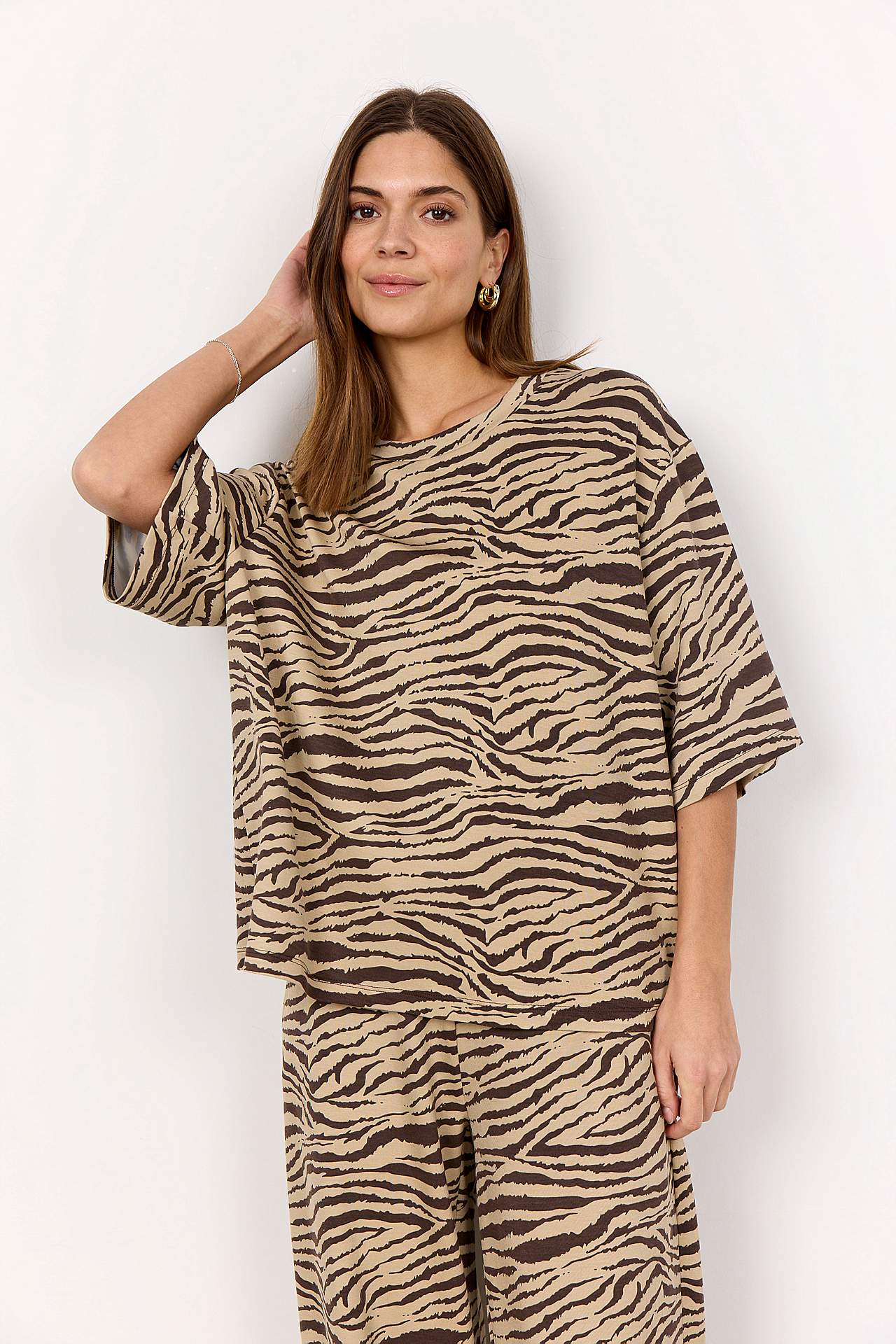 Supermjuk t-shirt med zebramönster