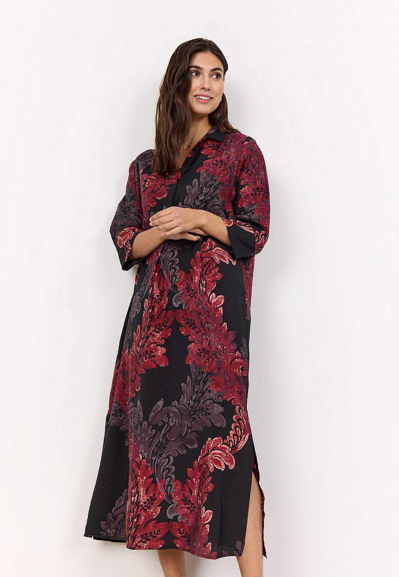 Vävd, mönstrad klänning