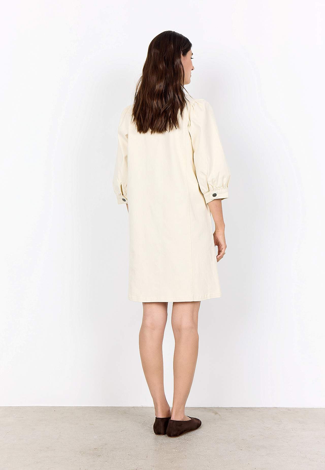 Stretchig jeansklänning i bomullstwill