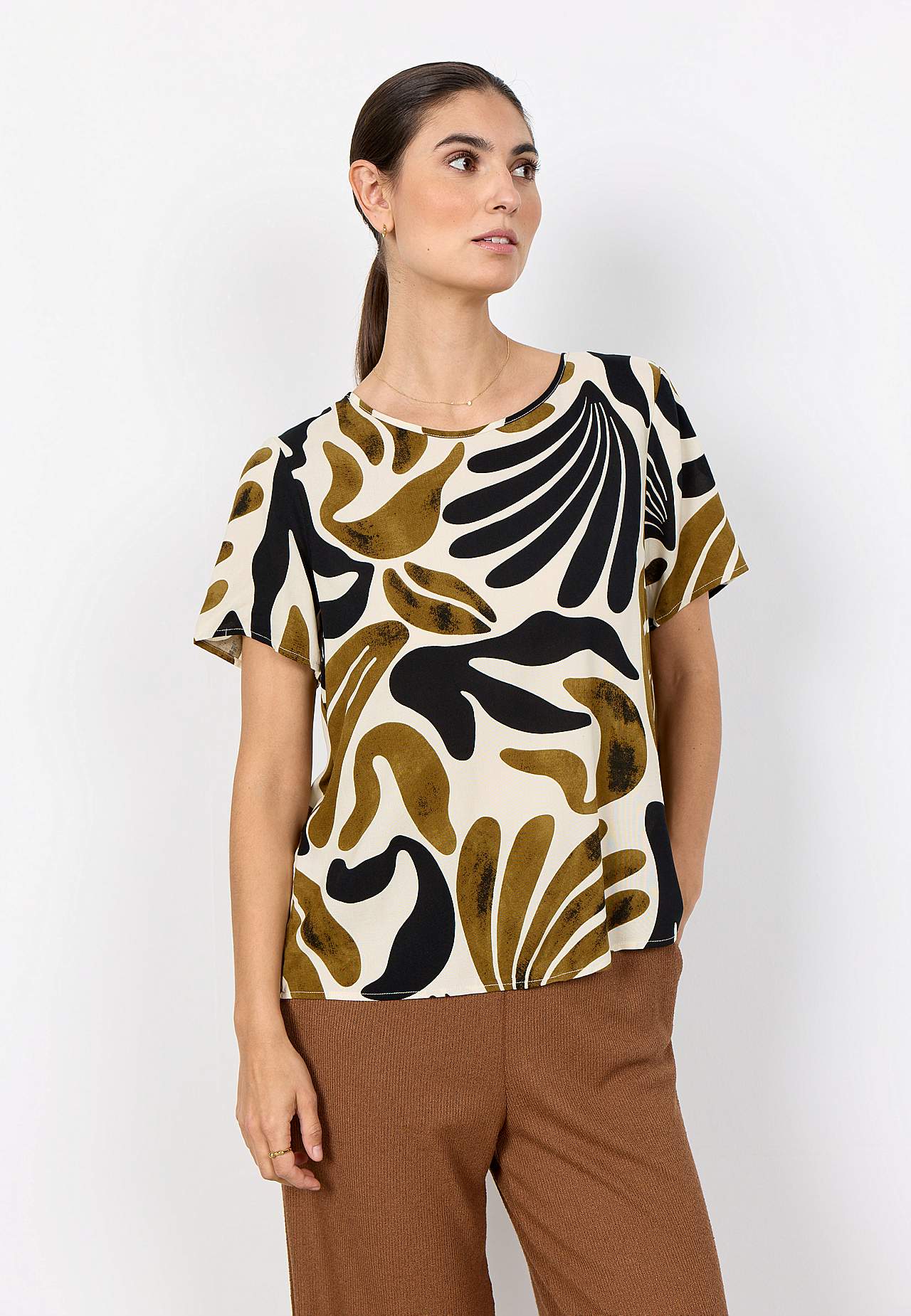 Vävd, mönstrad viskosblus